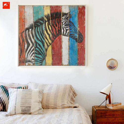 Wildlife Zebra Wood Wall Art Painting