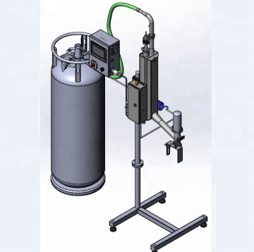 Juice liquid nitrogen injection system for bottles/cans