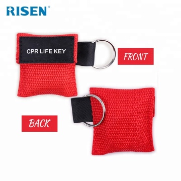 cpr breathing barrier mask keychain with gloves