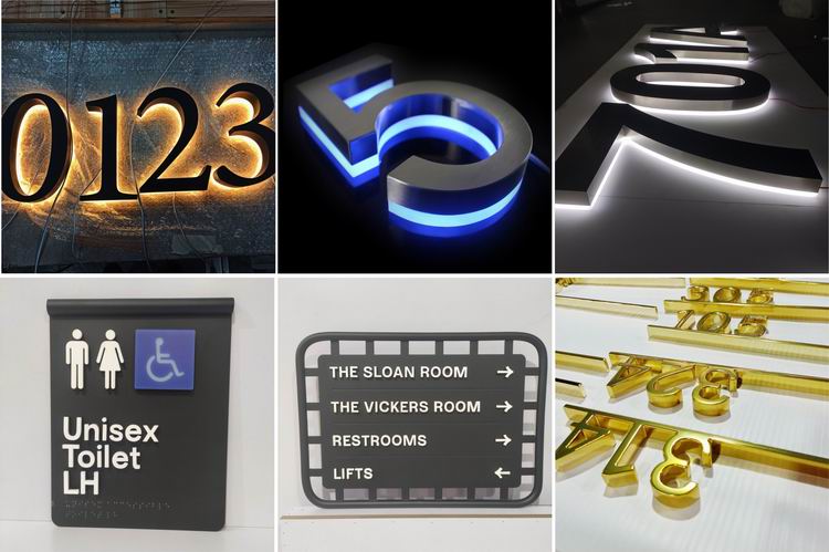 Cheap Plastic Embossed Number Plate Acrylic Door Signs For House