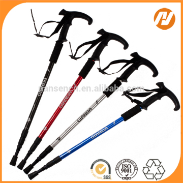 T Handle 6060 Aluminum Walking Stick with Anti Shock system 3 sections or 4sections