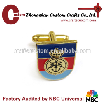 cufflink manufacturer custom enamel logo gold cufflink