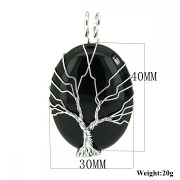 Tree of Life Wire Wrap Gemstone Pendant