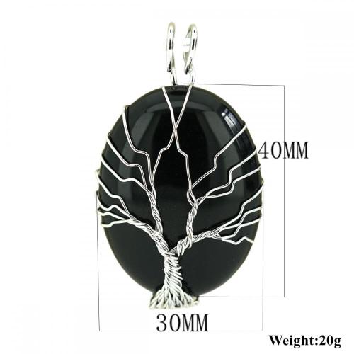 Tree of Life Wire Wrap Gemstone Pendant