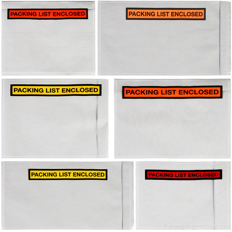 Liste d&#39;emballage Enveloppes Machine de fabrication de pochettes d&#39;étiquette