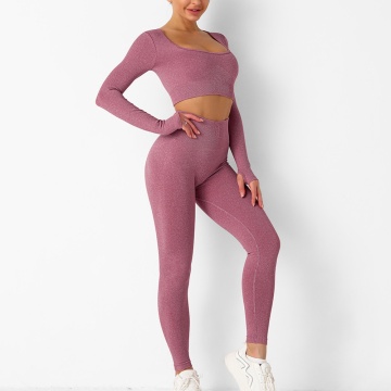 Women seamless gym leggings set