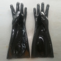 Black pvc dipeede oil gas resistant glove 18 inches