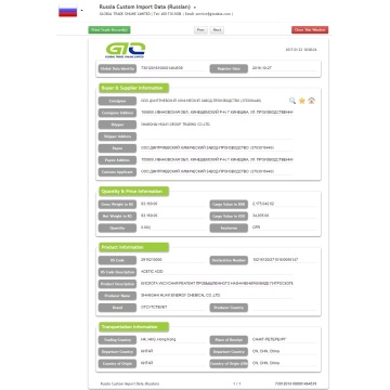 Data Kastam Import Asid Asetik-Rusia