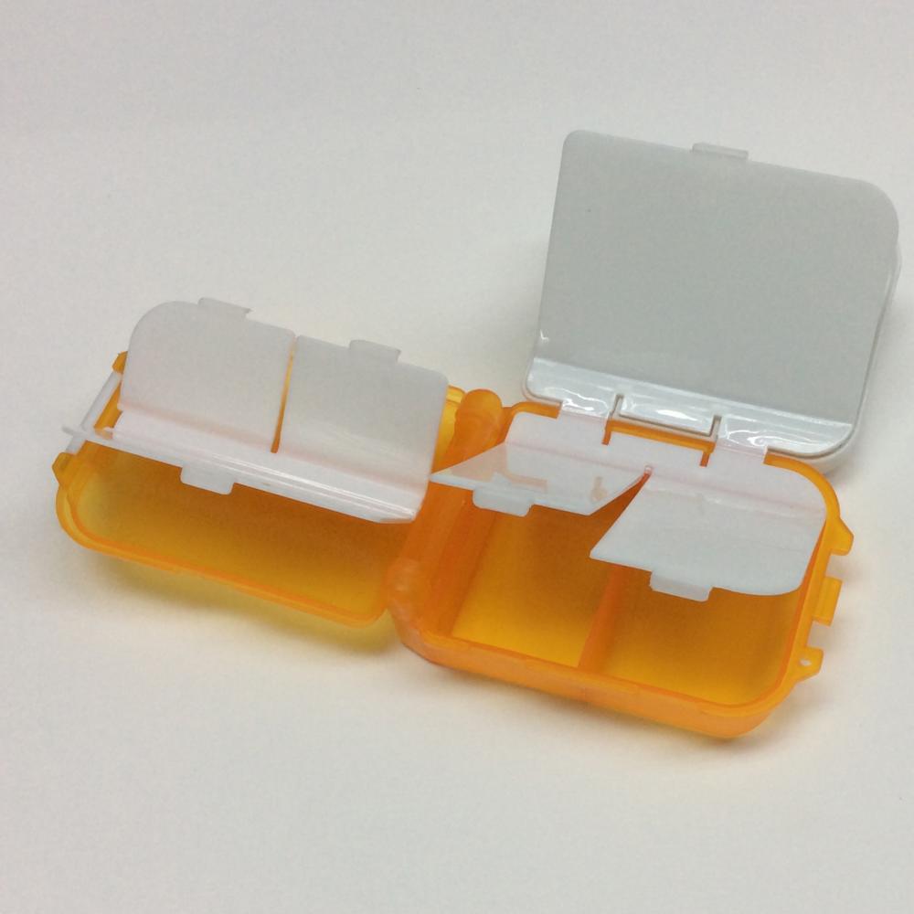 Plastic classified three-layer square pill case