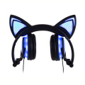 Headphone Cat Ear Headset Chargeable LED Foldable Earphones