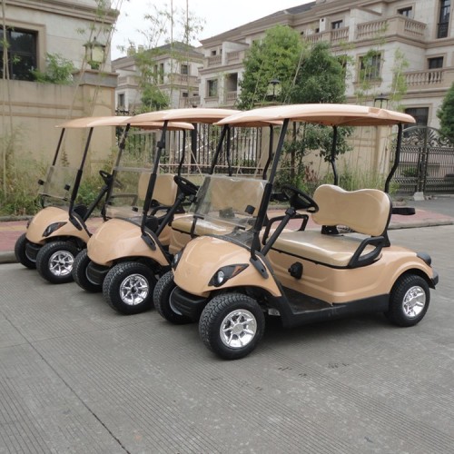 beige body and seat golf cart