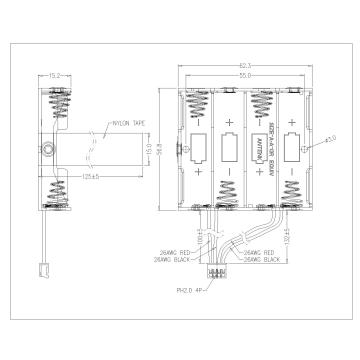 4 PIECES AA Battery Holders Parallel Connection