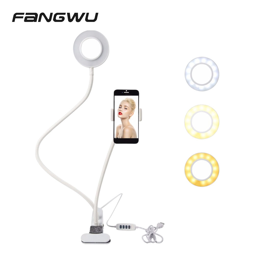 2-in-1 Cell Phone Led Camera Ring Light Tik Tok Desk Stand For Live Stream