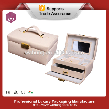 Manufacturer elegant jewellery box leather with lock