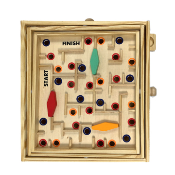 Wooden Labyrinth Puzzle Game: 3D Kids Balance Training Maze Toy