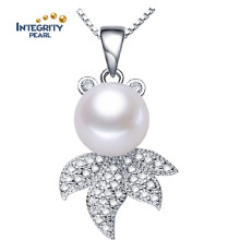 10-11mm Cute Pão Round Pearl Pingente AAA Freshwater Fashion Pearl Pendant