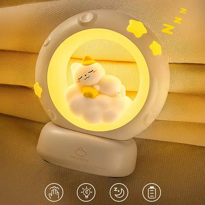 Enchanting Atmosphere Lights with Cat and Star Ornaments