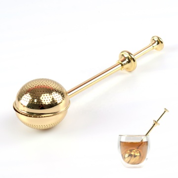 Stainless Steel Fine Mesh Gold Tea Ball Strainer for Loose Leaf Teas