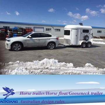 Galvanized 2 horse straight load fiberglass horse carriage trailers from china