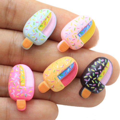 Kawaii buntes Flatback-Harz süßes Eis am Stiel Cabochon Crafts Diy Art Deco Haarspangen Dekoration Telefonabdeckung Ornament