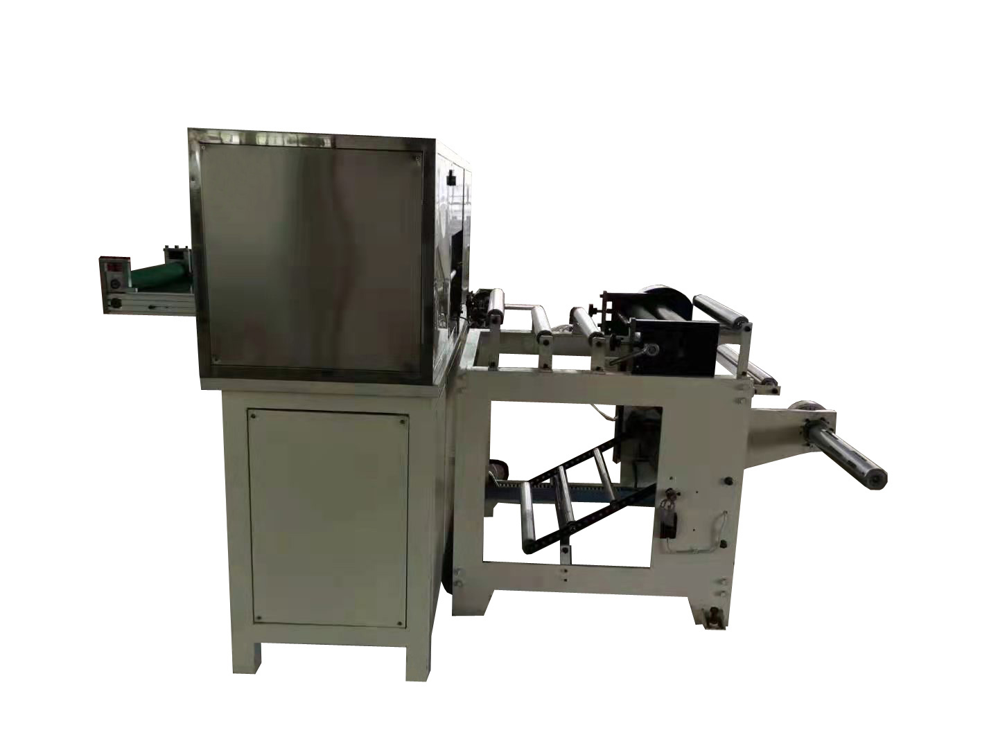 Automatic folding disposable plastic tablecloth machine rewinder