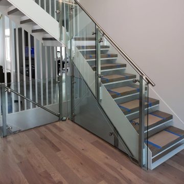 Balcony stair column glass railing with CE