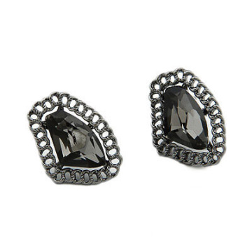 Wholesale black big stone earrings Hollow out zircon earrings