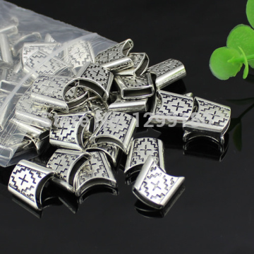 10pcs Antique Silver Slider Spacers Beads For Leather Cord Bracelets Findings DIY Making Accessories Hole: approx 10.5x2.5mm