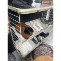 Metal string shoe shelves