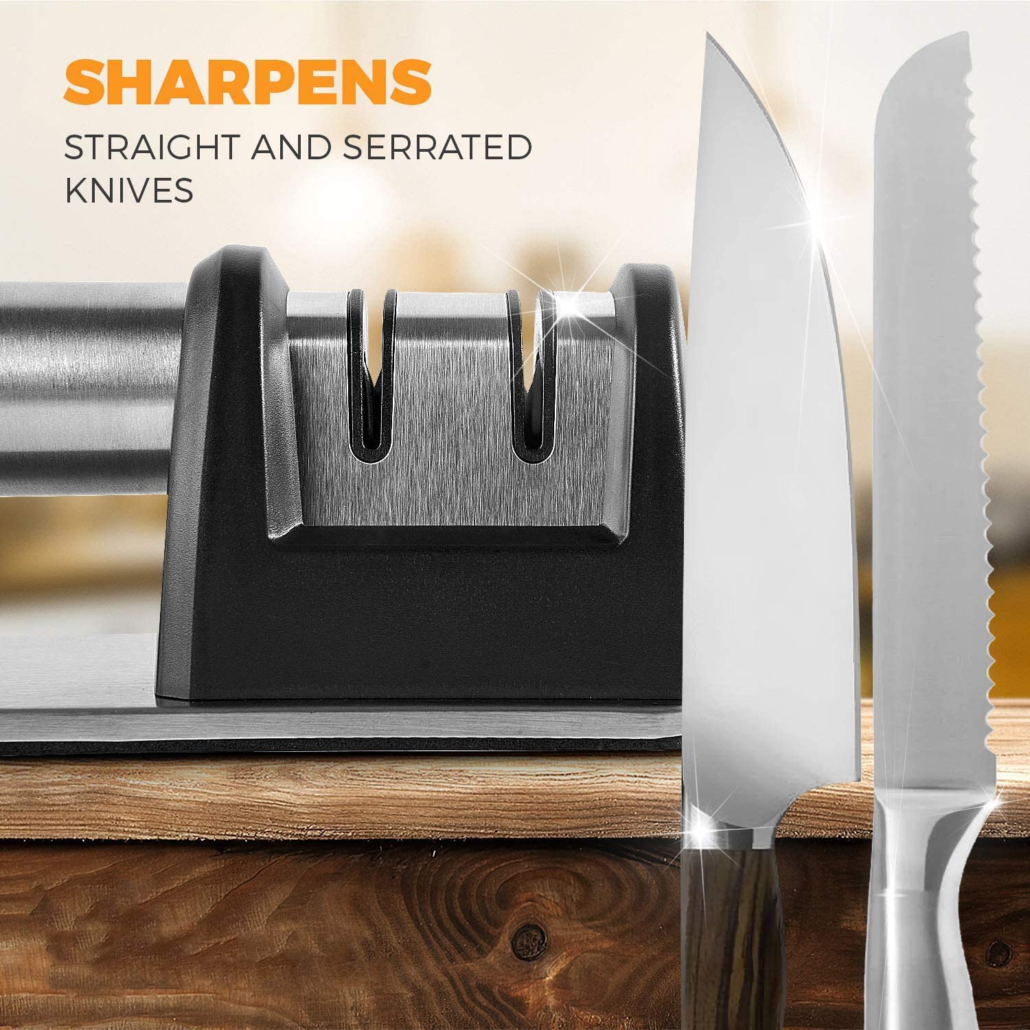 Kitchen Knife Accessories: 2-Stage Knife Sharpener Helps Repair, Restore and Polish Blades