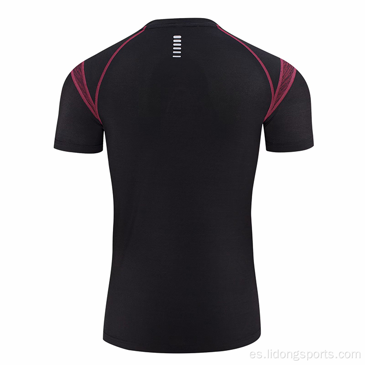 Fitness Men&#39;s Gym Sports corriendo camisa de secado rápido