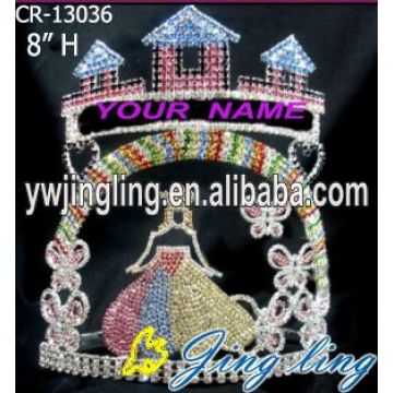 Corona personalizada Holiday Castle Rhinestone Princess Pageant