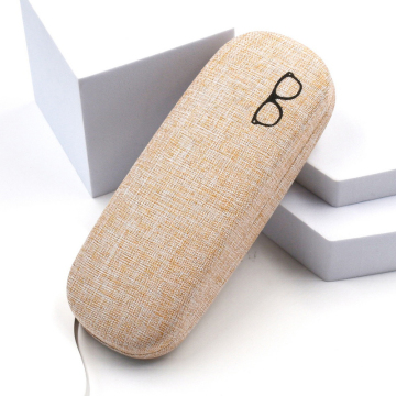 Metal Optical Linen Glasses Case - Hard Shell Canvas Hard Optical Box