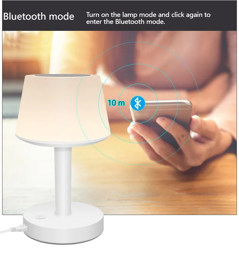 Colorful Bluetooth Speaker with Touch Control and Lamp