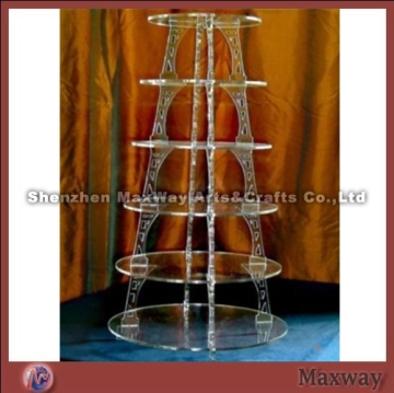 6-tier tower-shaped crystal acrylic cupcake stand