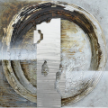 Metalen Circle Abstract Wall Art handgemaakte olieverfschilderij
