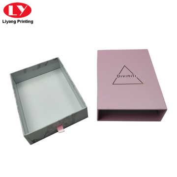 Drawer Box Packaging Marble Jewelry Box Pink