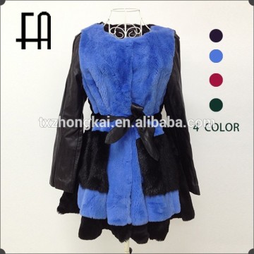 Factory direct wholesale fashion rex rabbit fur coat/fashion winter coat factory