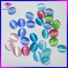 Cat Eyes Synthetic Gems Loose Oval 9*11mm Colors Crystal Cabochon Cut