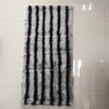 100% real tanned fur Rex rabbit plate grey chinchilla