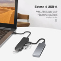 Aluminum Alloy 4 in 1 USB Hub3.0 Portable