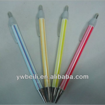 colour change plastic retractable erasable ball pen