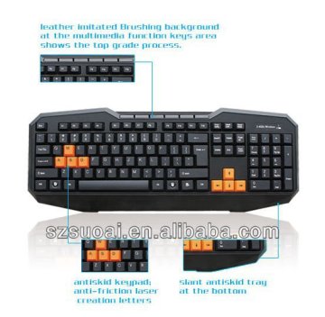 Gaming keyboard with backlight