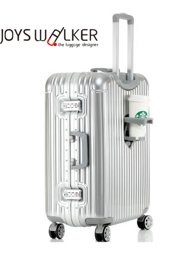 Aluminium Frame Trolley luggage With cup holder,rotatable luggage trolley wheel,TSA Lock 20"24"28" Women/men/children luggage