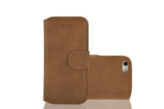 Suede Matte Protective Cell Phone Wallet Cases For Apple IP