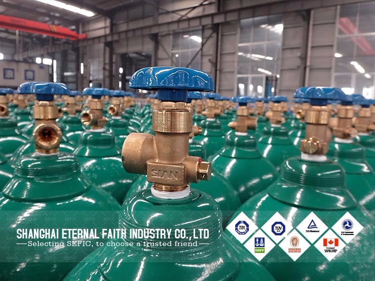 Equipped with QF/CGA Valve 47L Empty Seamless Steel Argon Gas Cylinder Price