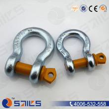 Yellow Pin Galvanised Bow Shackle