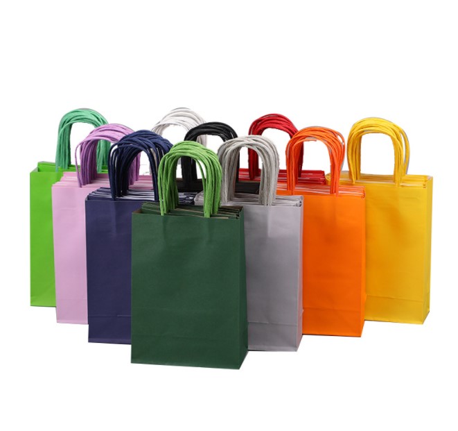 Customized Take Away Fast Food Bag Fashion Shopping Bag Brown Kraft Paper Bags with handles