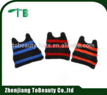fashion striped cat ear knit hat