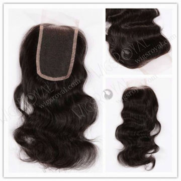 Cheap 100 percent natural wavy indian remy closures hair anywhere part